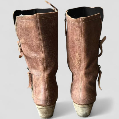Mid Calf Cowboy Boots | Western Style with Low Heel