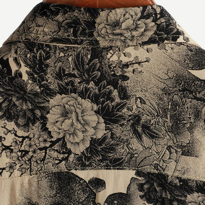 Men’s Stylish Japanese Print Short Sleeve Shirt