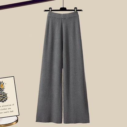 3 Piece Outfit Set | Wide Leg Trousers with Shirt and Top