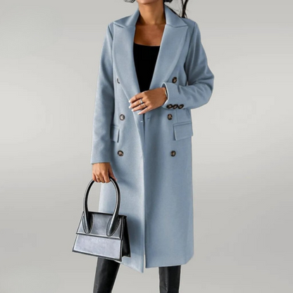 Long Coat | Double Button Fit with Structured Lapels