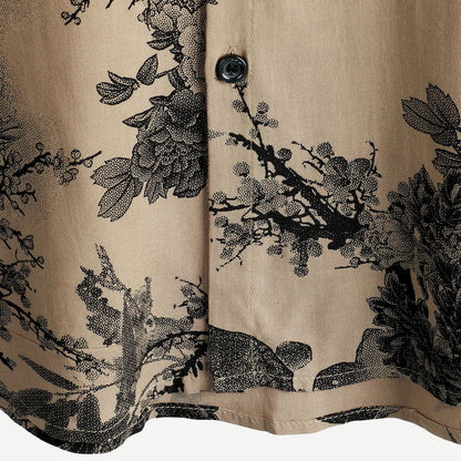 Men’s Stylish Japanese Print Short Sleeve Shirt