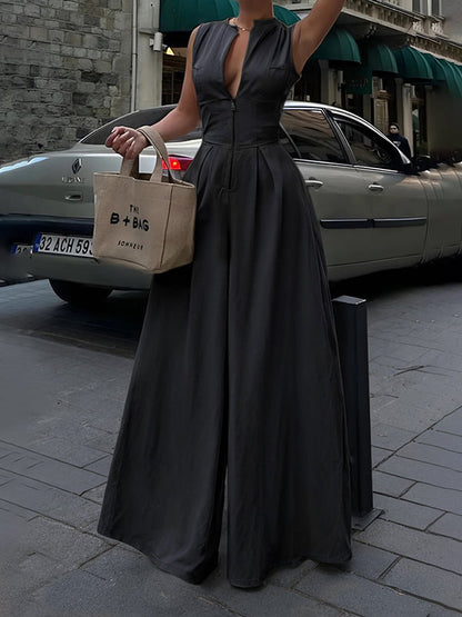 Sleeveless Zip-Front Jumpsuit for Women