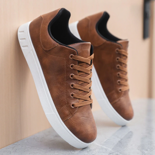 Men's Leather Trainers | Lace Up Low Top