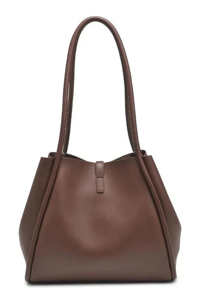 Long Handle Pouch Set Leather Tote Bag