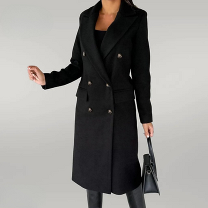 Long Coat | Double Button Fit with Structured Lapels