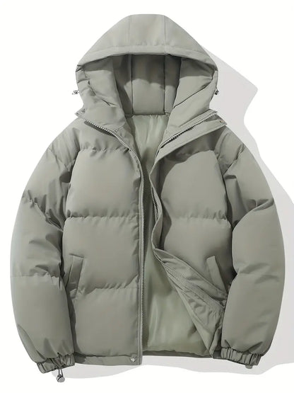 Padded Puffer Jacket | Hooded Zip Front for Cold Weather