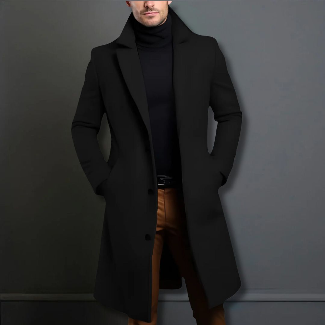 Long Trench Coat | Single Breasted with Structured Lapels