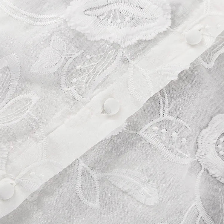 White Floral Outfit Set for Women