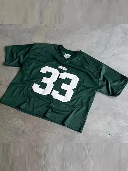 Women’s Oversized Football Jersey T Shirt | Number Graphic Y2K Streetwear