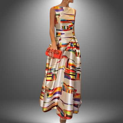 Women's Sleeveless Geometric Maxi Dress