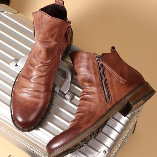 Ankle Boots | Side Zip Detail with Low Heel
