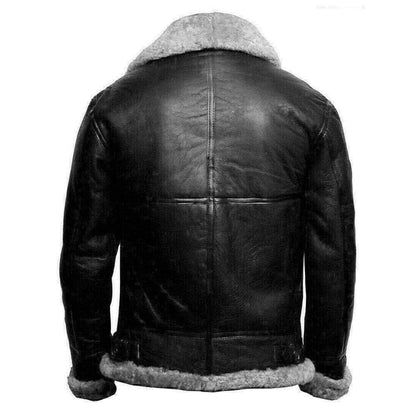Shearling Jacket | Classic Zip Front Aviator Style