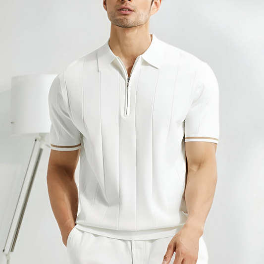 Quarter Zip Polo Shirt for Men