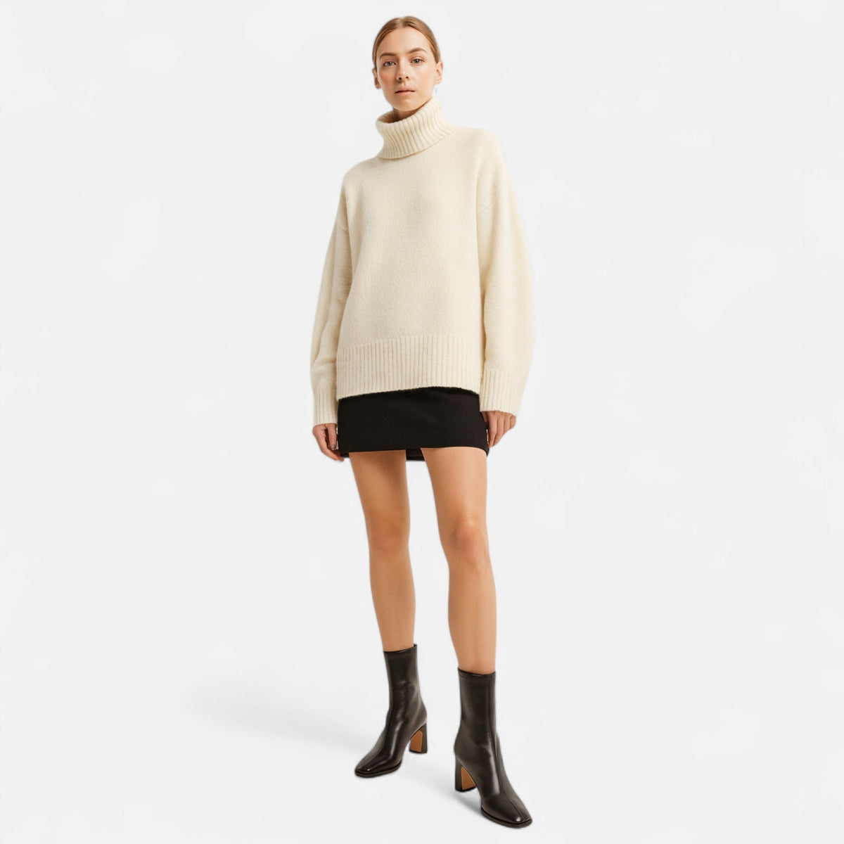 Ankle Boots Winter Women’s | Square Toe Block Heel Warm Lined