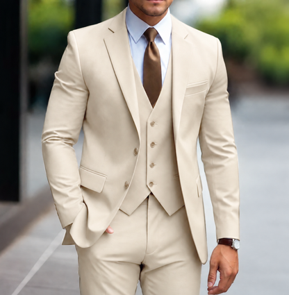 Men’s Suit Waistcoat And Trousers | Three Piece Slim Fit Formal Set With Blazer