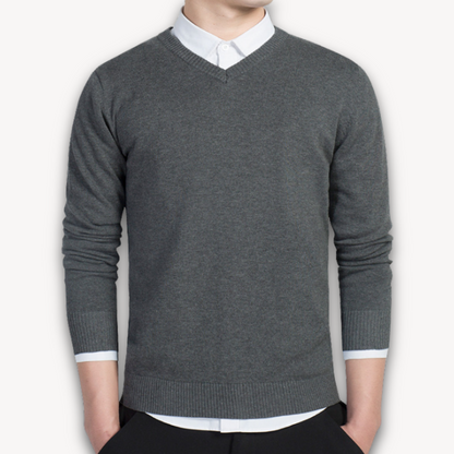 V Neck Pullover Jumper | Slim Fit Smart Casual Style