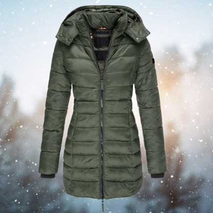 Puffer Coat | Long Quilted with Hood