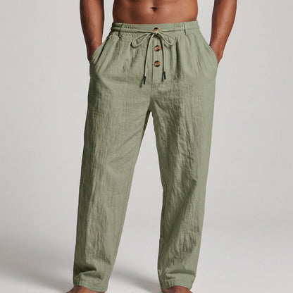 Men’s Linen Wide-Leg Drawstring Pants