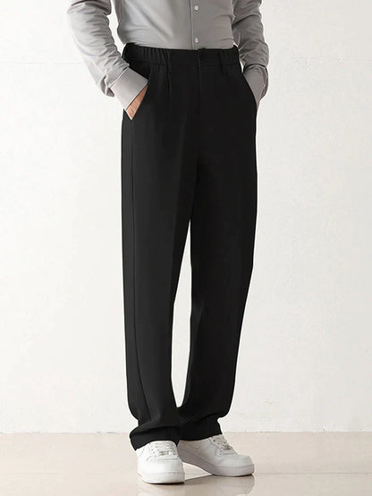Wide Leg Formal Trousers | Relaxed Draped Fit