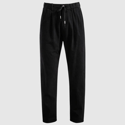 Straight Leg Linen Drawstring Trousers