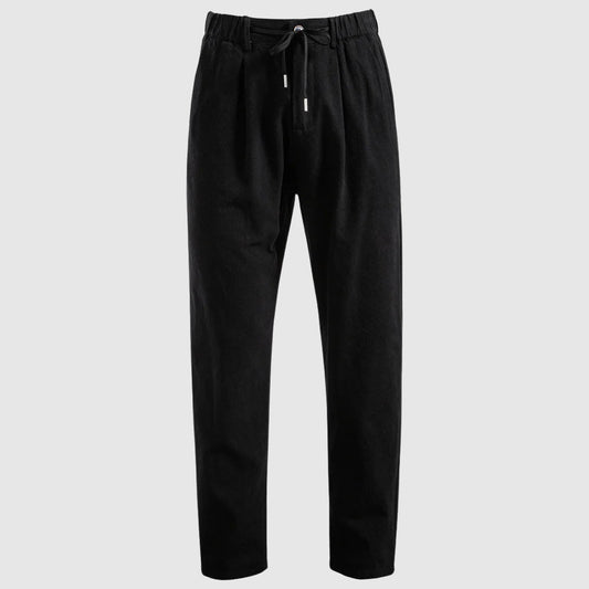 Straight Leg Linen Drawstring Trousers