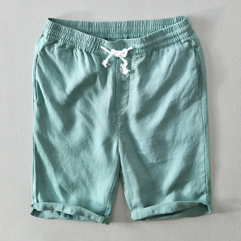 Men's Linen Shorts | Rolled Cuffs Shorts