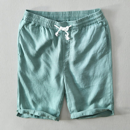 Men's Linen Shorts | Rolled Cuffs Shorts