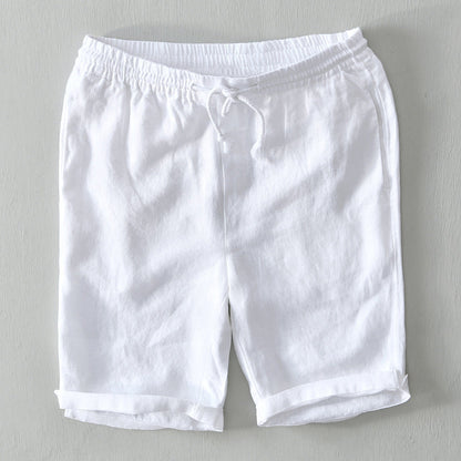 Men's Linen Shorts | Rolled Cuffs Shorts