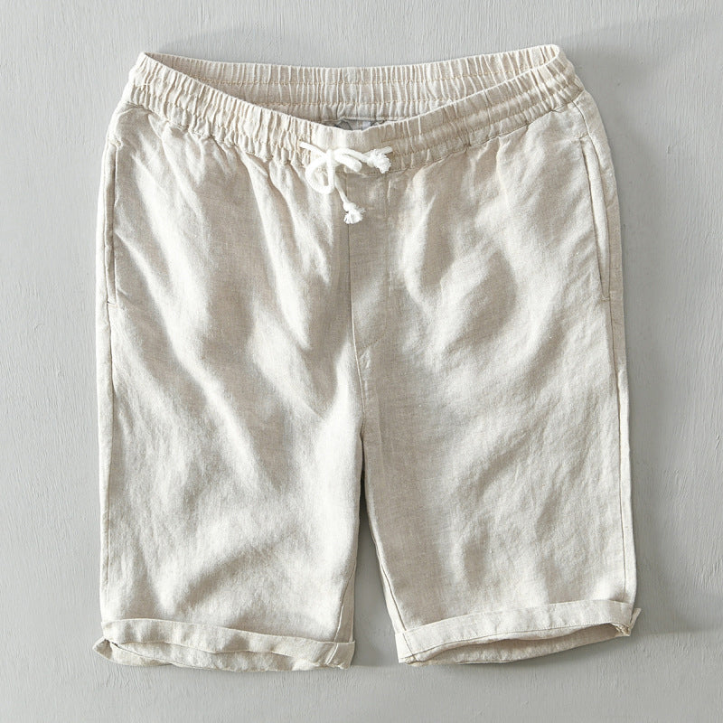Men's Linen Shorts | Rolled Cuffs Shorts