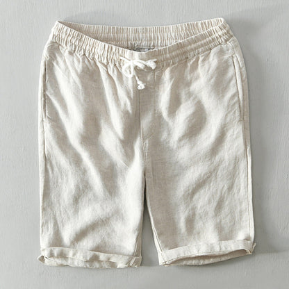 Men's Linen Shorts | Rolled Cuffs Shorts