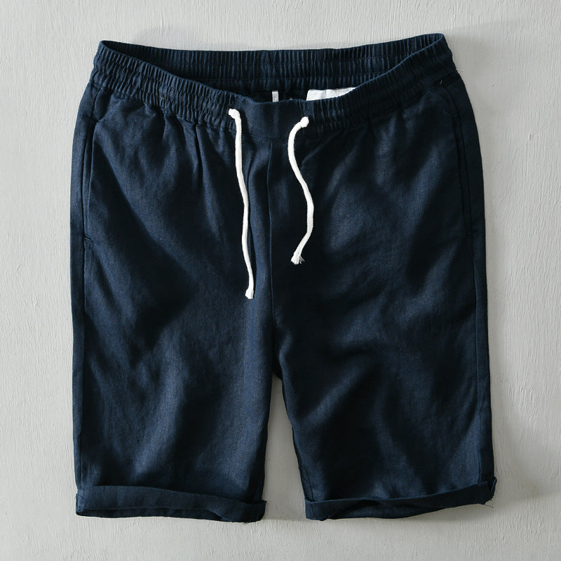 Men's Linen Shorts | Rolled Cuffs Shorts