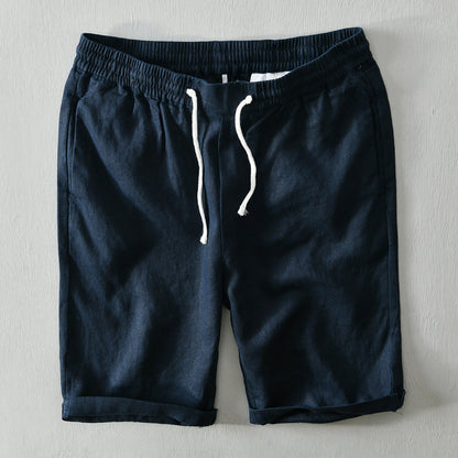 Men's Linen Shorts | Rolled Cuffs Shorts