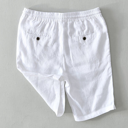 Men's Linen Shorts | Rolled Cuffs Shorts