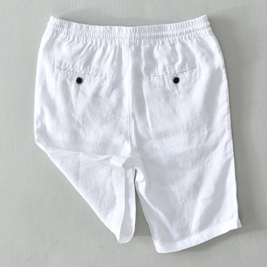 Men's Linen Shorts | Rolled Cuffs Shorts
