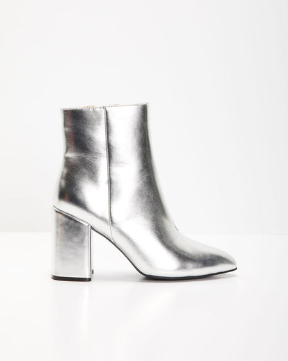 Block Heel Ankle Boots | Side Zip Party Style