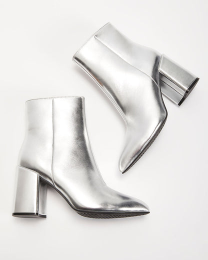 Block Heel Ankle Boots | Side Zip Party Style
