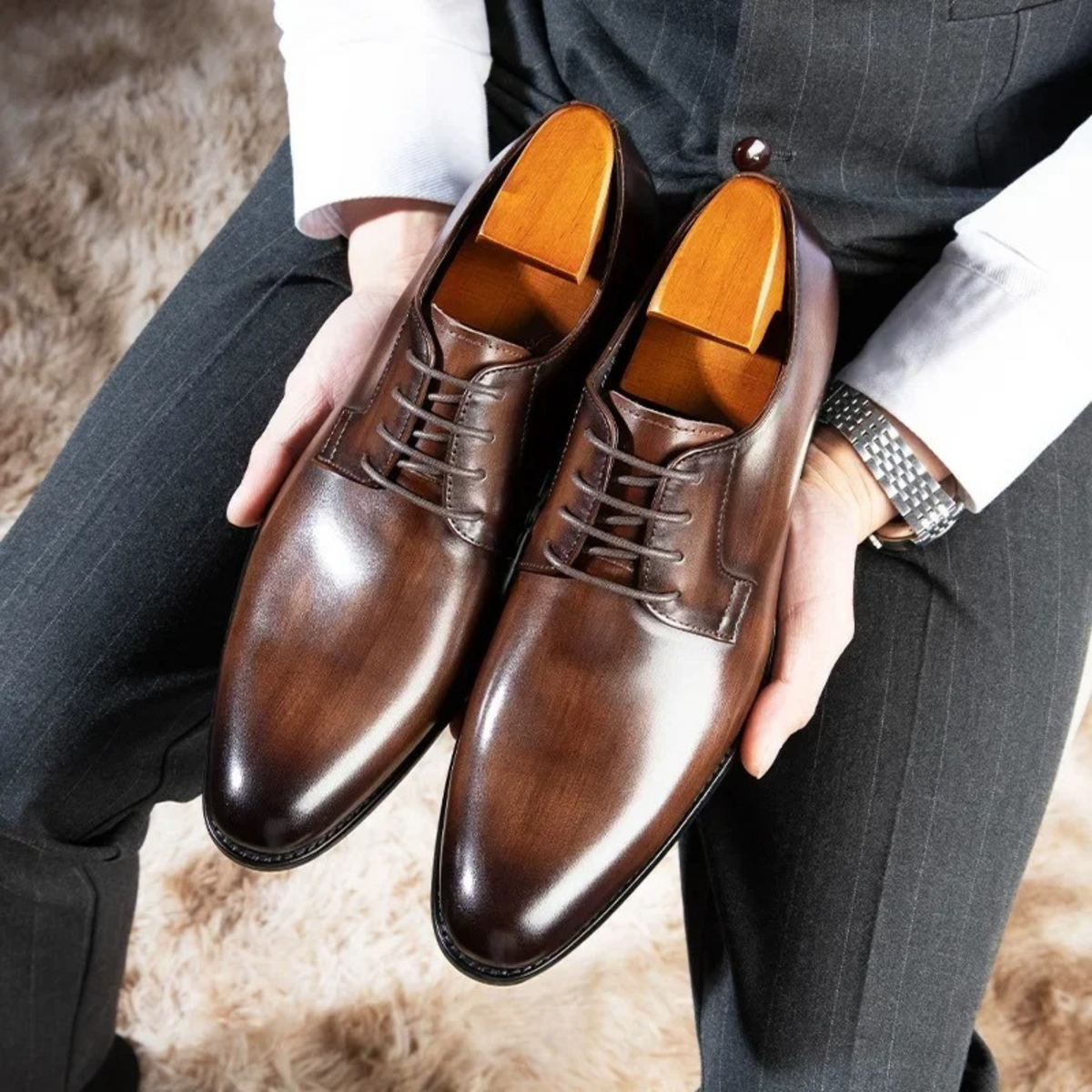 Men’s Formal Lace-Up Oxford Wedding Shoes