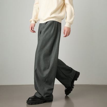 Wide Leg Belted Trousers
