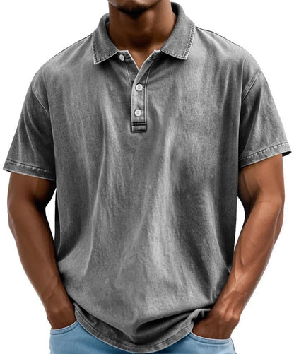 Men’s Washed Vintage Style Polo Shirt