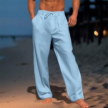 Men's Drawstring Pleated Trousers