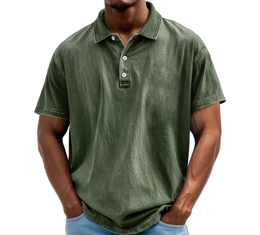 Men’s Washed Vintage Style Polo Shirt
