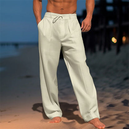 Men's Drawstring Pleated Trousers