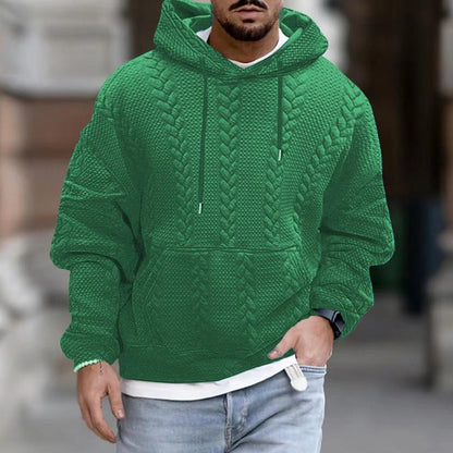 Pullover Hoodie | Cable Knit Pattern with Drawstring Hood