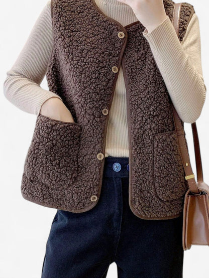 Women’s Sleeveless Button Down Gilet Vest