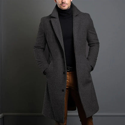 Long Trench Coat | Single Breasted with Structured Lapels