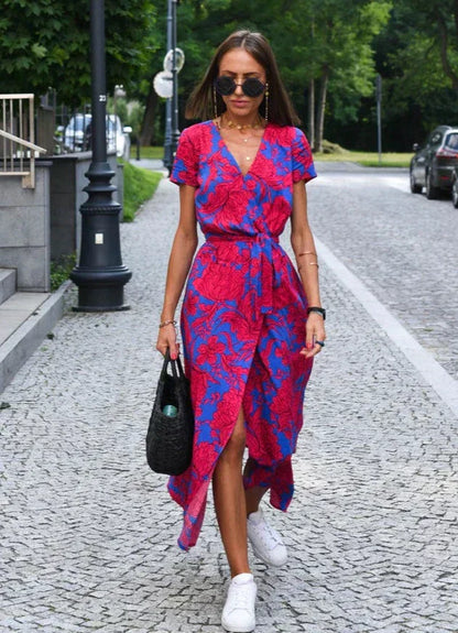 Women's Floral Elegant Floral Midi Dress