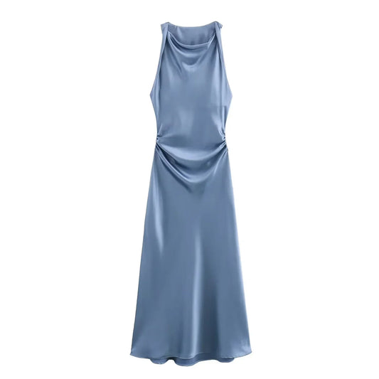 Women's Halterneck Ruched Evening Dress