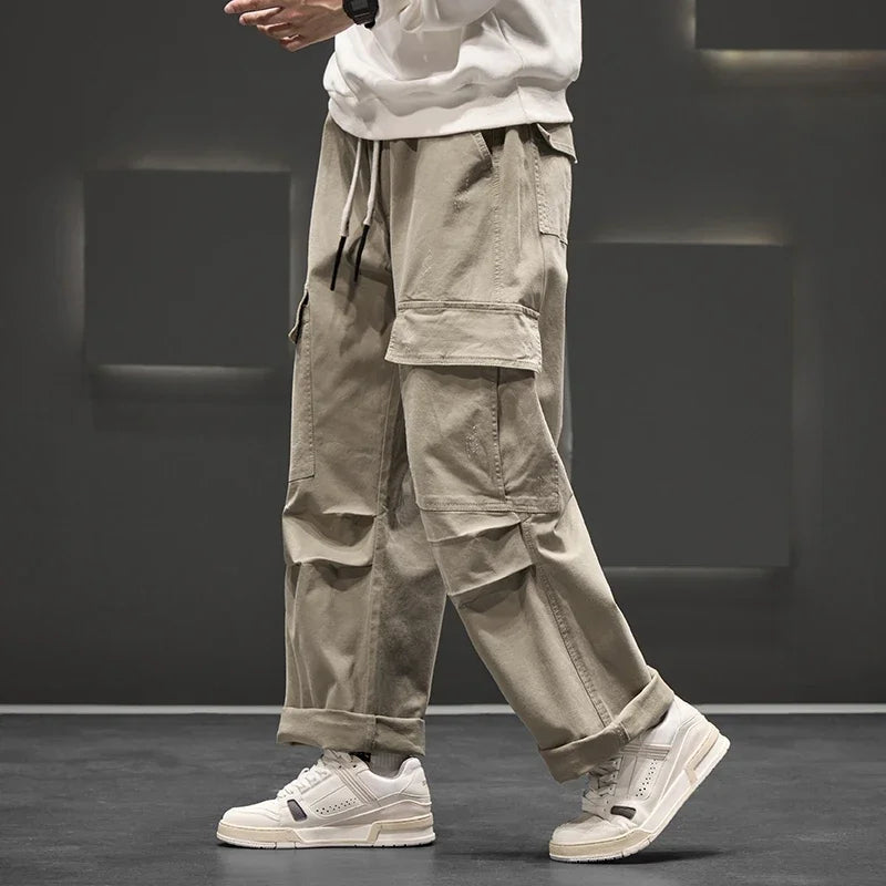 Men’s Casual Wide Leg Cargo Trousers