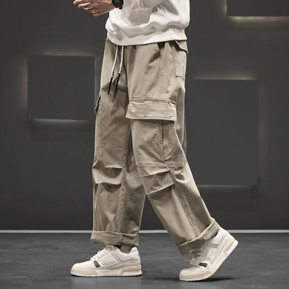Men’s Casual Wide Leg Cargo Trousers