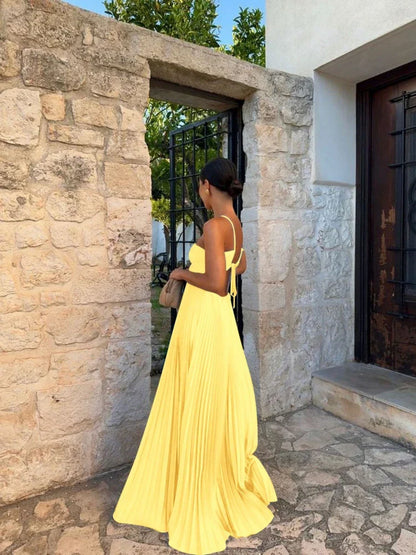 Maxi Dress | Womens Pleated and Strappy